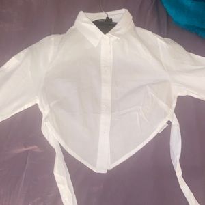 Button up opened back shirt